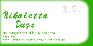 nikoletta duzs business card